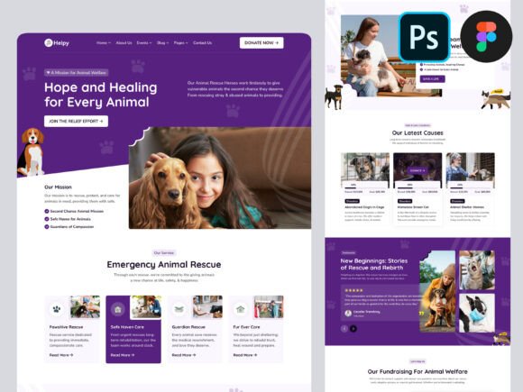 Animal Rescue Landing Page PSD Figma: A Powerful Tool for Building Effective Rescue Organization Websites