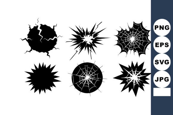 Black Explosion Cracks Vector Set: A Versatile Design Resource for Creative Professionals