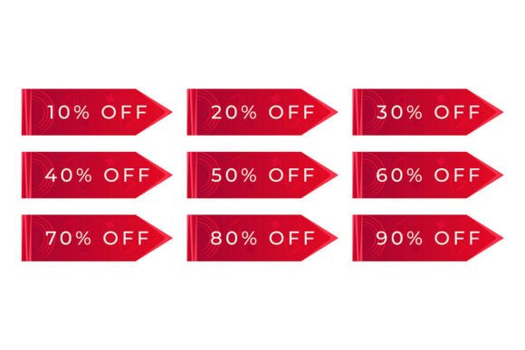 Boost Your Sales with Red Banners in Arrow Shapes