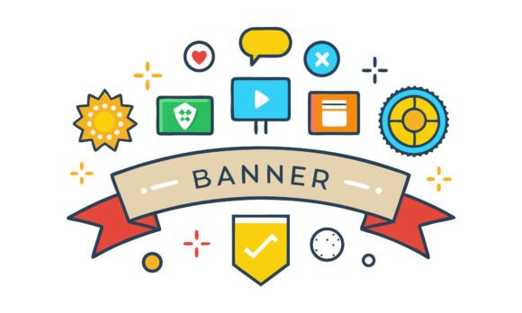 Colorful Banner with Web Elements: A Strategic Asset for Visual Communication