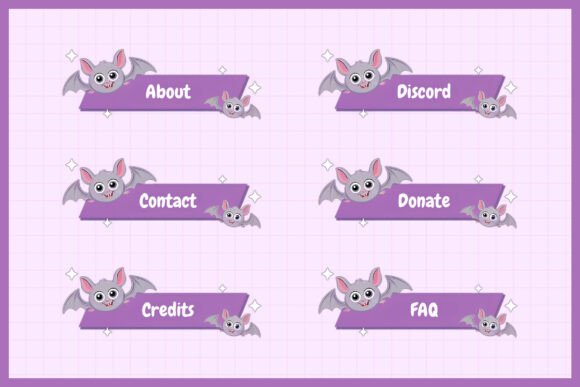 Cute Bats Twitch Panels with Stars: A Playful Way to Spook Up Your Stream