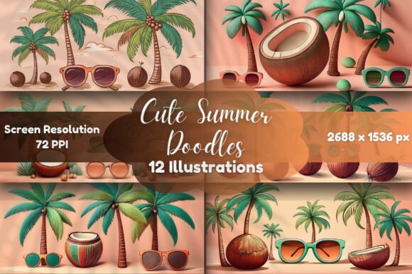 Cute Summer Doodles – Illustrations: A Practical Guide to AI-Generated Seasonal Graphics
