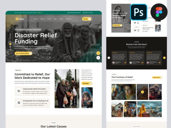 Disaster Relief Landing Page PSD Figma: A Modern Solution for Responsive and Impactful Web Design