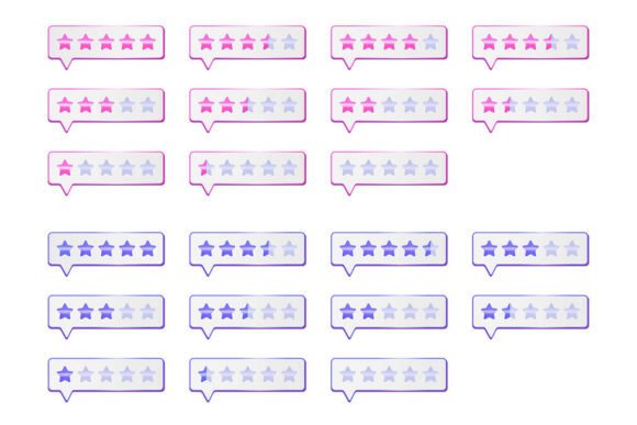 Enhancing User Experience with Rating Icons in Pink and Blue Stars