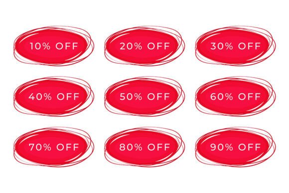 Eye-Catching Red Discount Banners for Dynamic Promotions