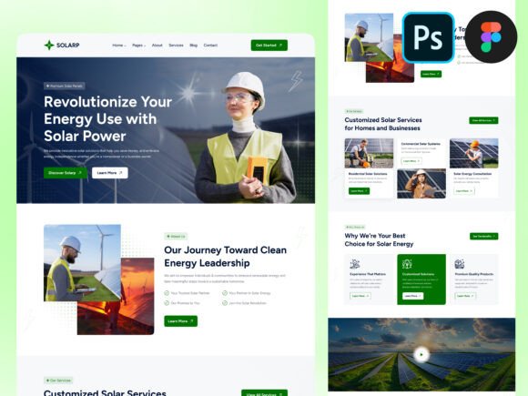How the Solar Energy Landing Page PSD Figma Template Can Elevate Your Business Strategy