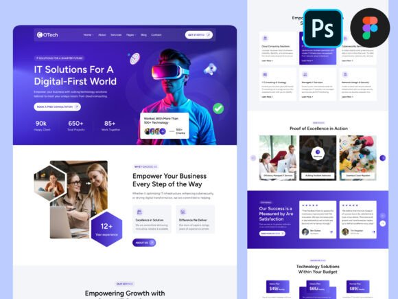 IT Solutions Landing Page PSD Figma: A Practical Design Resource for Modern Web Projects