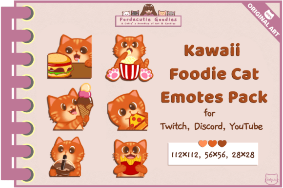 Kawaii Foodie Cat Emotes Pack: Enhancing Engagement Through Expressive Visuals