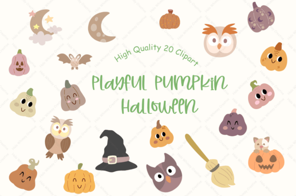 Playful Pumpkin Halloween: A Versatile Digital Art Collection for Every Creator