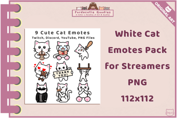White Cat Emotes Pack for Streamers: Cute, Expressive, and Ready to Use