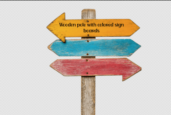 Wooden Post with Signs PNG: A Versatile Design Asset for Creative Projects